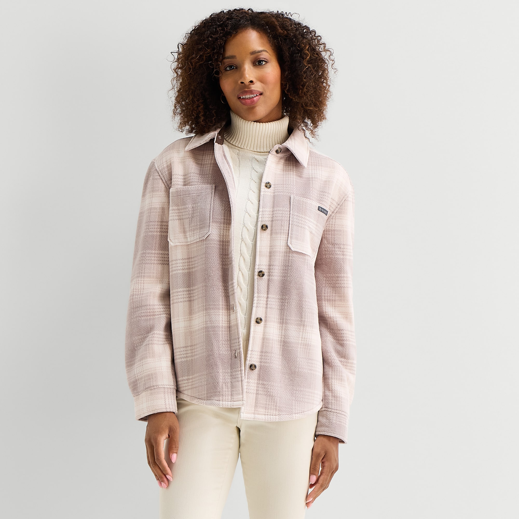 Free Country Womens Fleece Lightweight Shirt Jacket