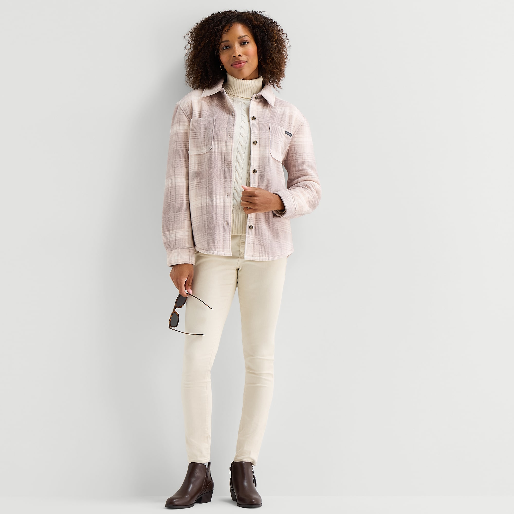 Free Country Womens Fleece Lightweight Shirt Jacket
