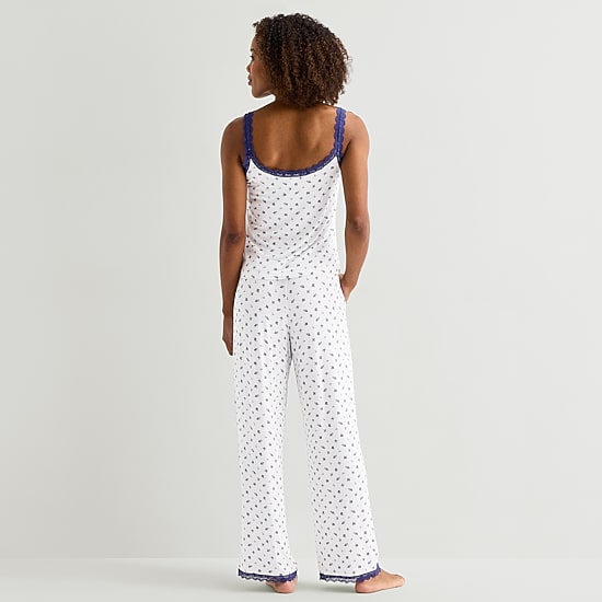 Martha Stewart Womens V-Neck Sleeveless 3-pc. Pajama Set
