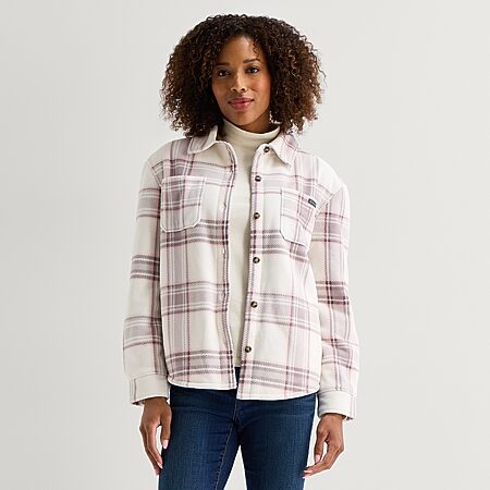 Arizona Shacket Womens Juniors Faux Fur Midweight Shirt Jacket