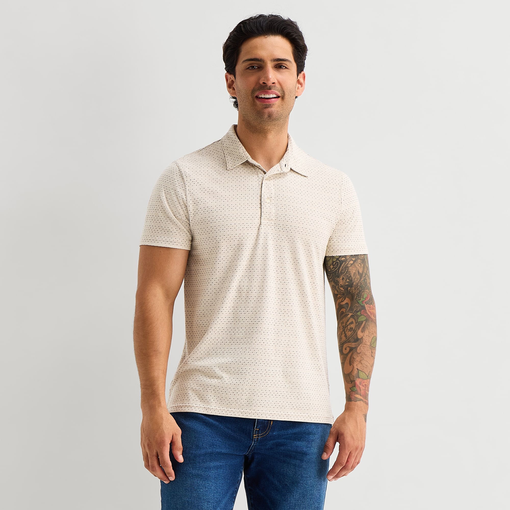 mutual weave Mens Regular Fit Short Sleeve Polo Shirt