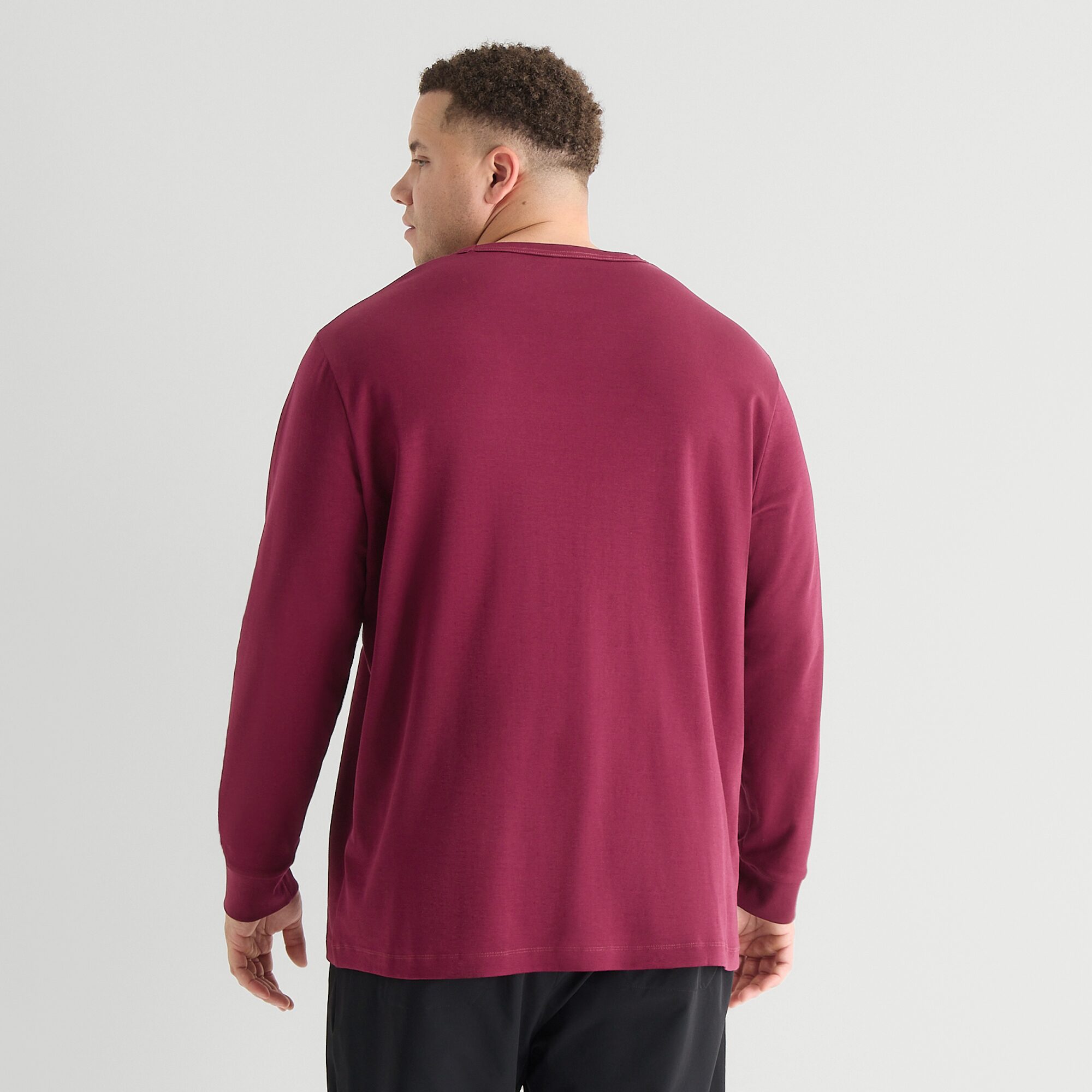 Stylus Mens Round Neck Long Sleeve Plus T-Shirt