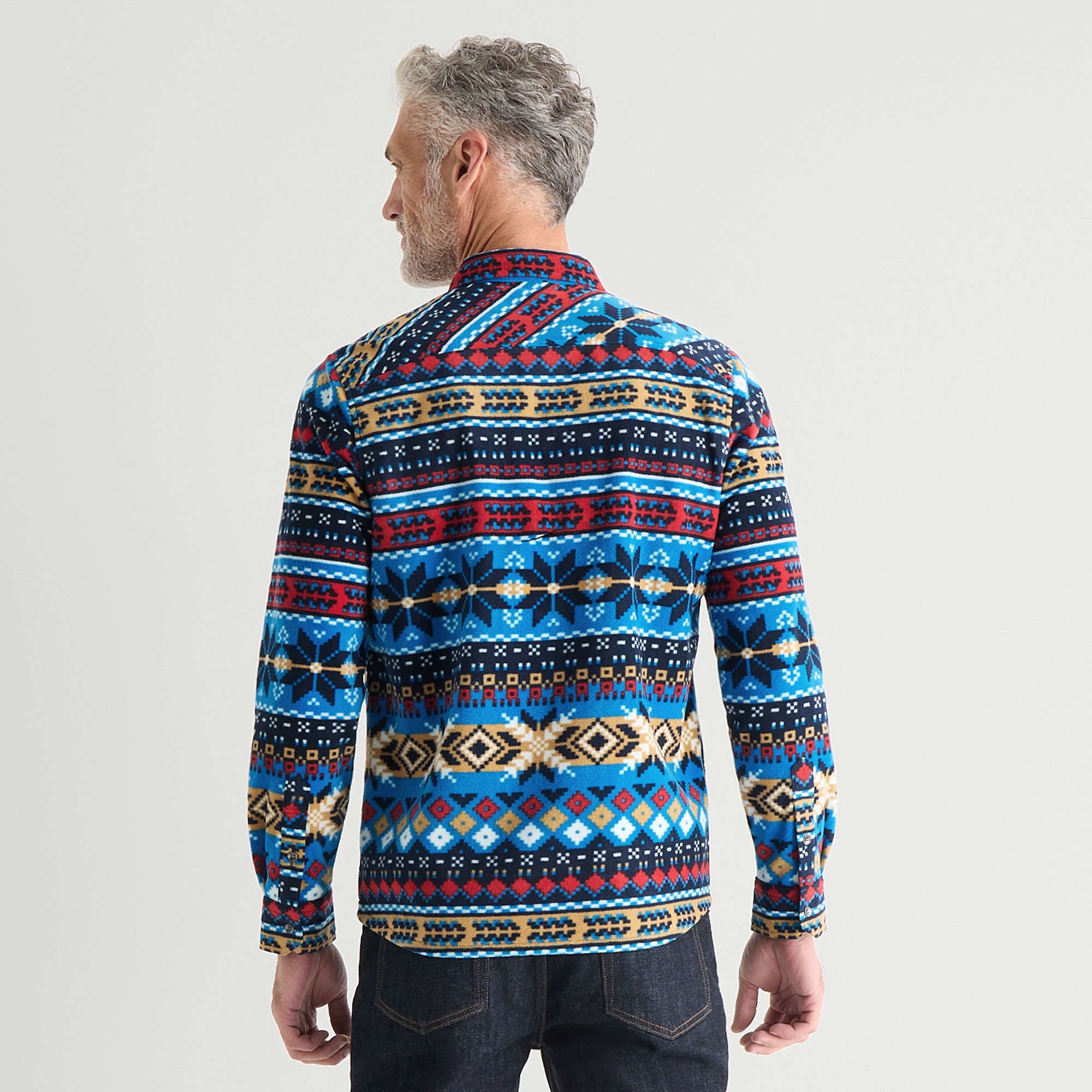 St. John's Bay Fleece Mens Long Sleeve Classic Fit Button-Down Shirt