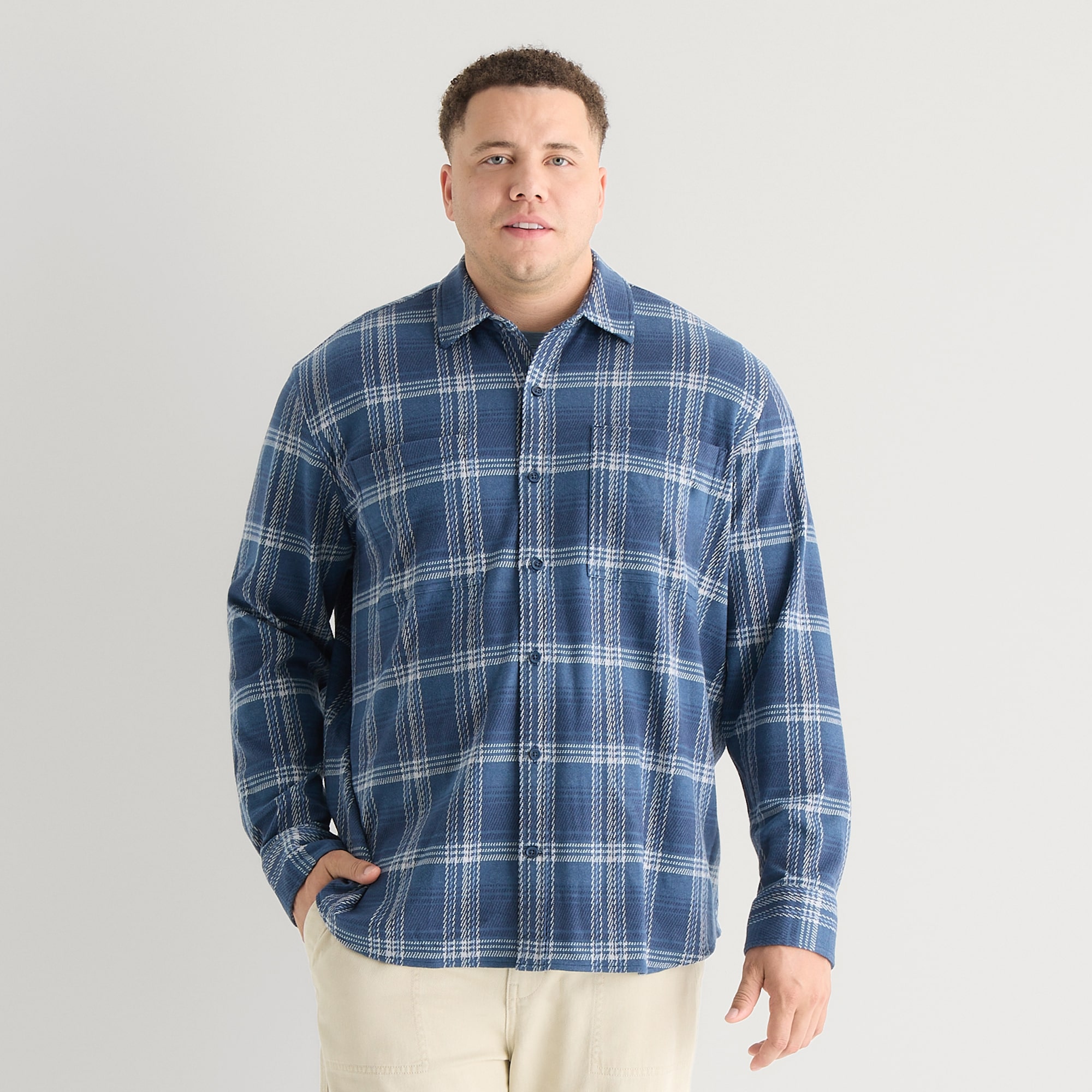 mutual weave Mens Big and Tall Shirt Jacket