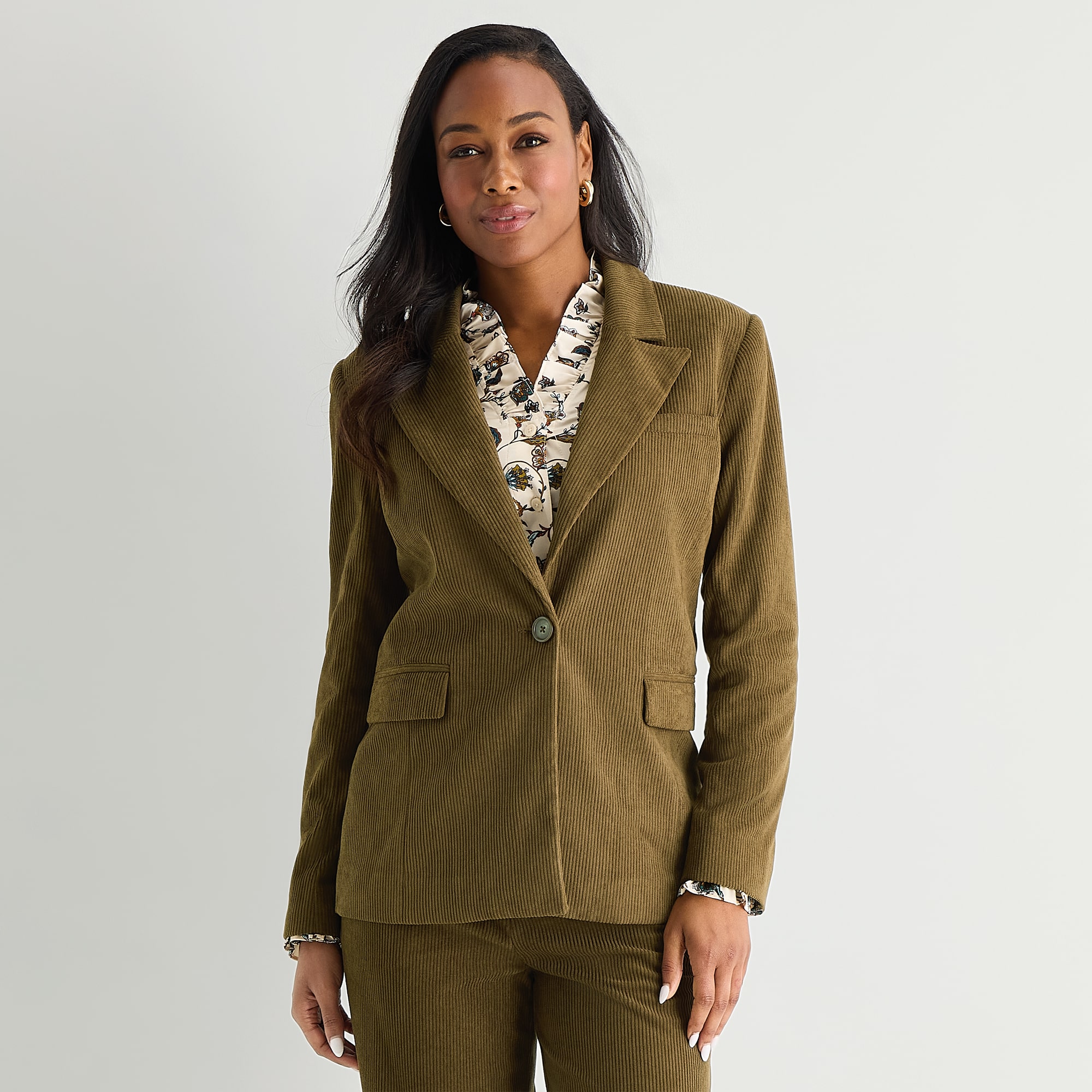 Liz Claiborne Corduroy Womens Regular Fit Blazer