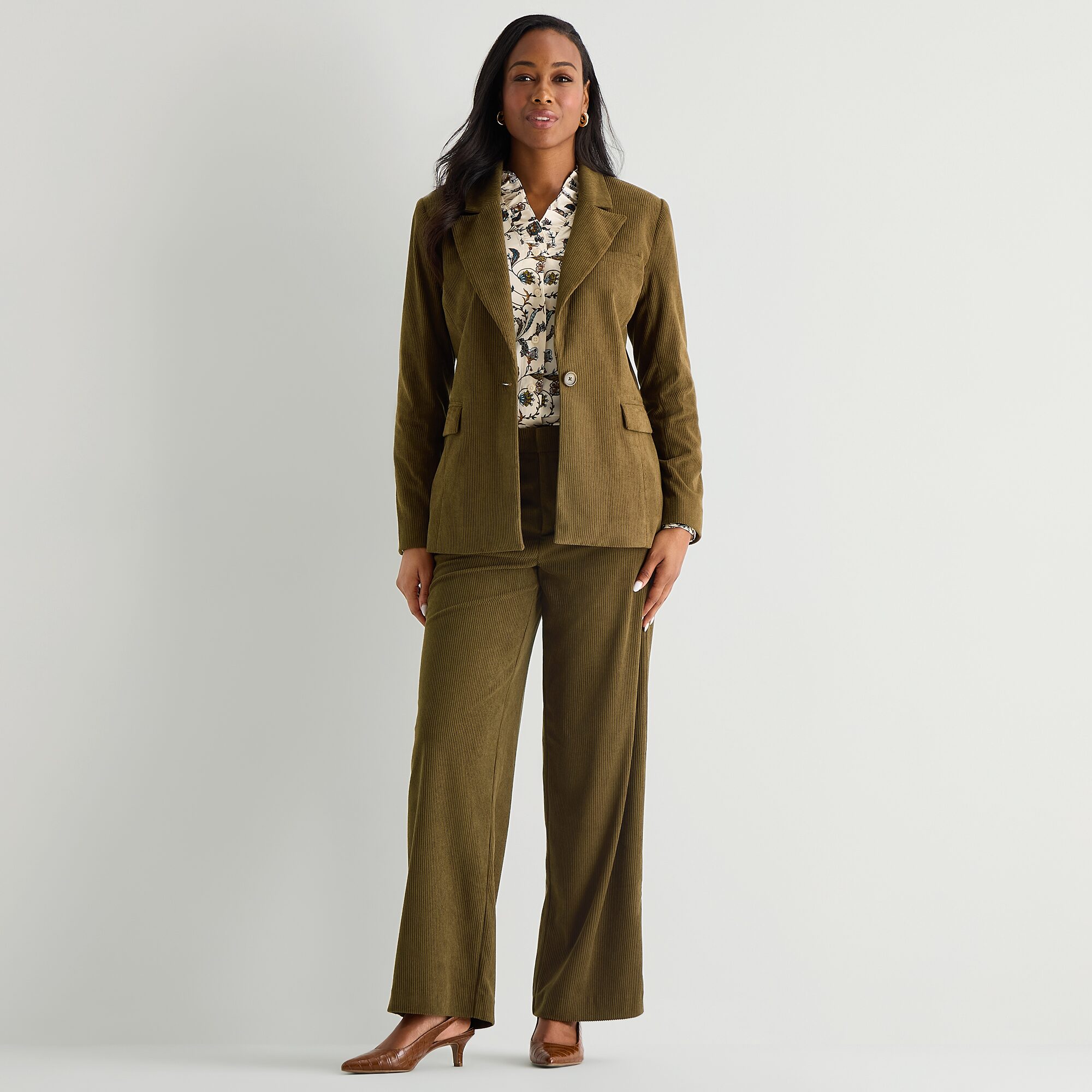 Liz Claiborne Corduroy Womens Regular Fit Blazer