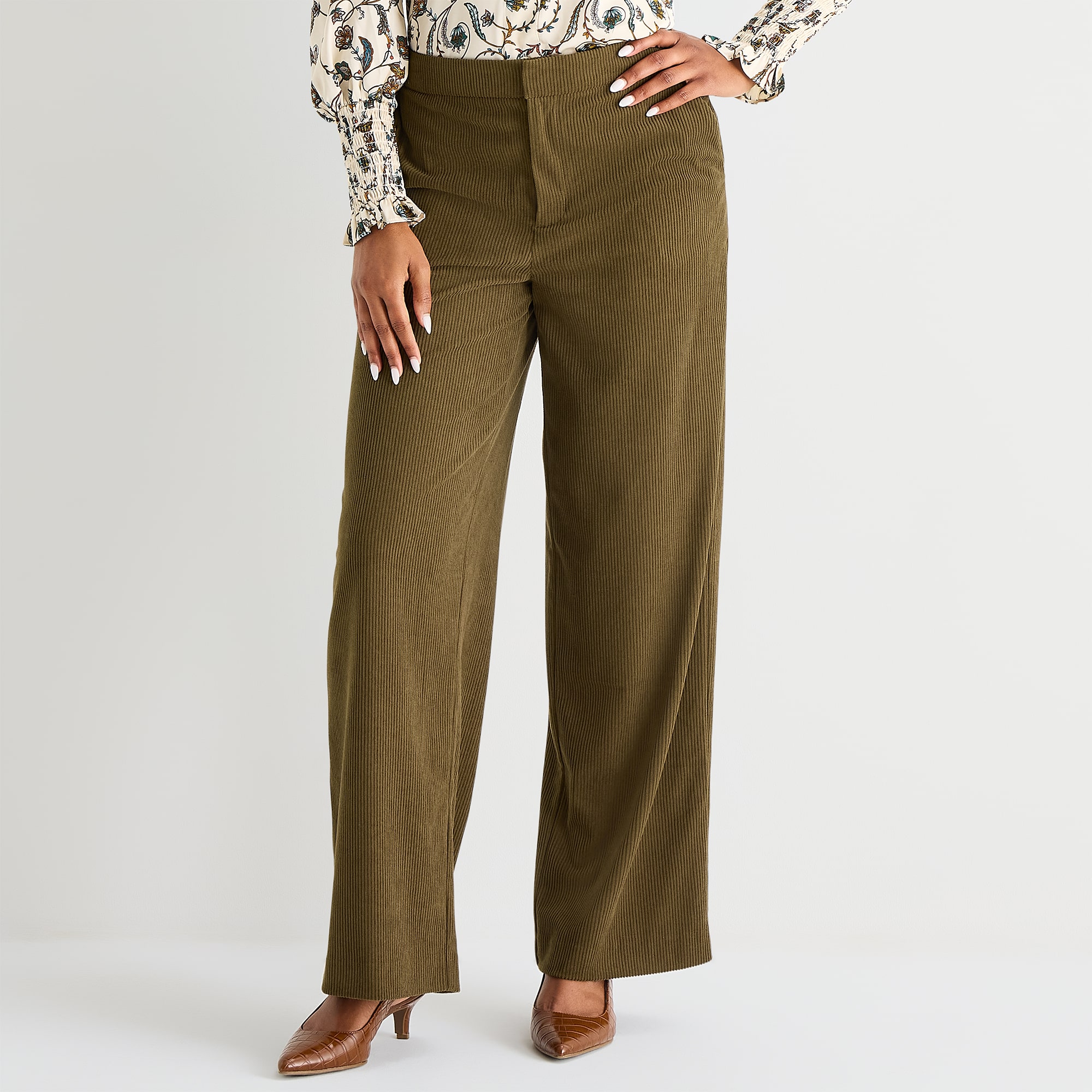 Liz Claiborne Womens Straight Mid Rise Trouser