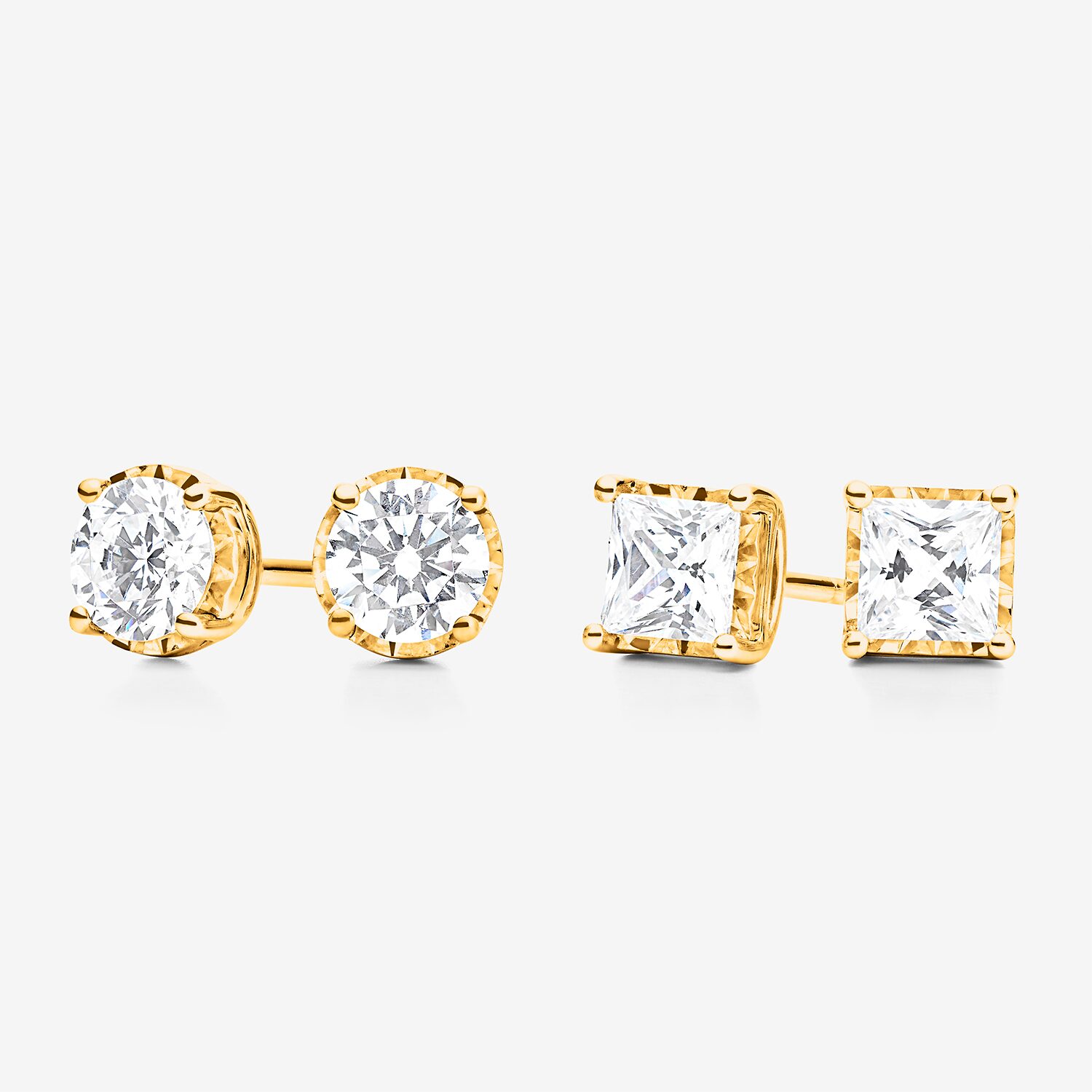 ( I/SI2 ) 1 CT. T.W. Lab-Grown Diamond Sterling Silver or 14K Gold over Princess Stud Earrings