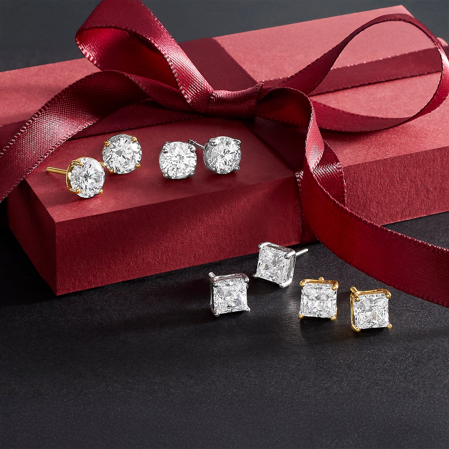 ( I/SI2 ) 2 CT. T.W. Lab-Grown Diamond Sterling Silver or 14K Gold over Round Stud Earrings