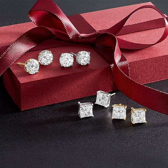 ( I/SI2 ) 2 CT. T.W. Lab-Grown Diamond Sterling Silver or 14K Gold over Silver Round Stud Earrings