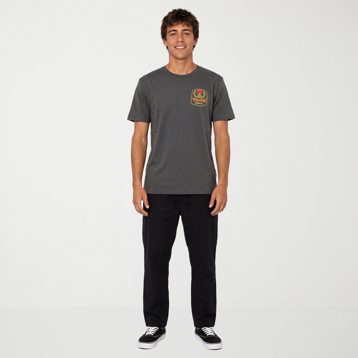 VOLCOM Mens Crew Neck Long Sleeve Regular Fit Graphic T-Shirt