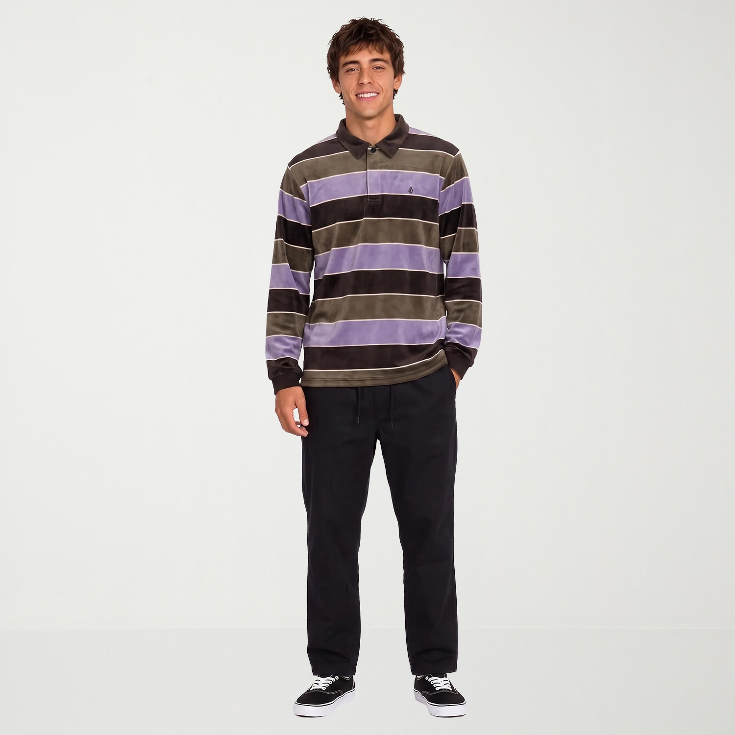 VOLCOM Mens Regular Fit Long Sleeve Polo Shirt