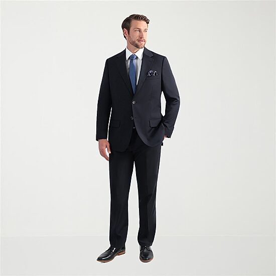 Haggar JMH Tailored Wool Mens Stretch Fabric Modern Fit Windowpane Suit