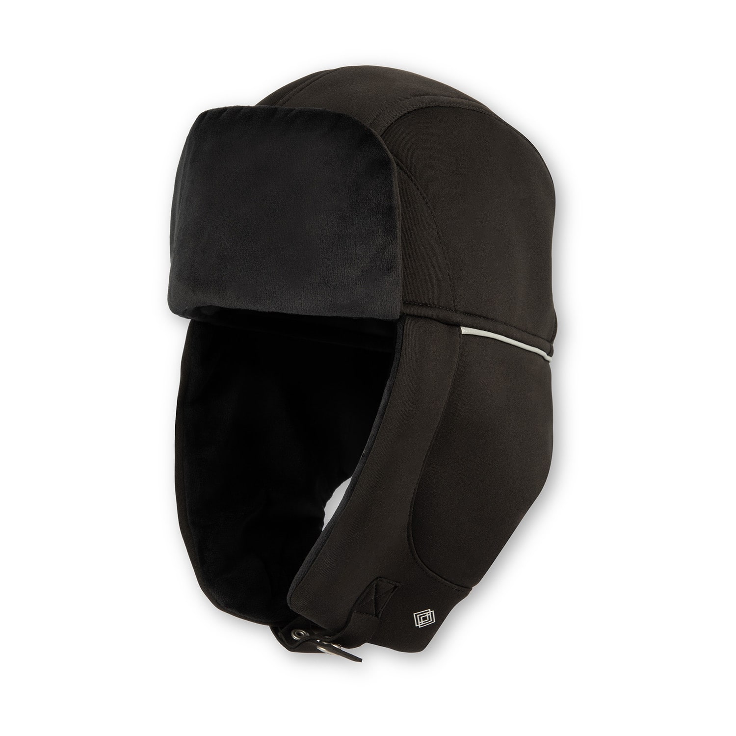 Isotoner Reflective Piping Neoprene Mens Trapper Hat