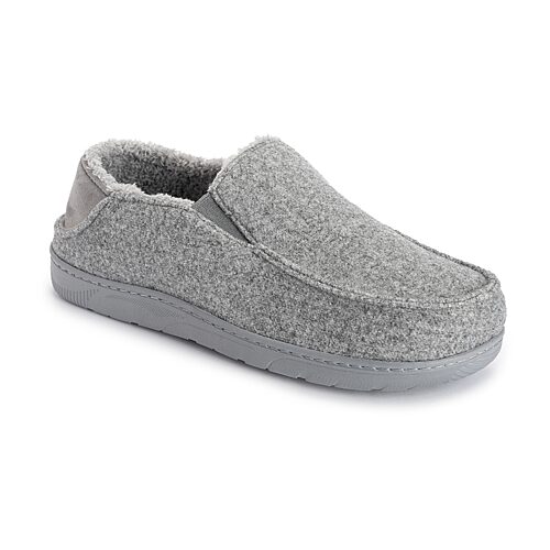 Muk Luks Owen Mens Memory Foam Slip Resistant Slip-on Slippers In Gray