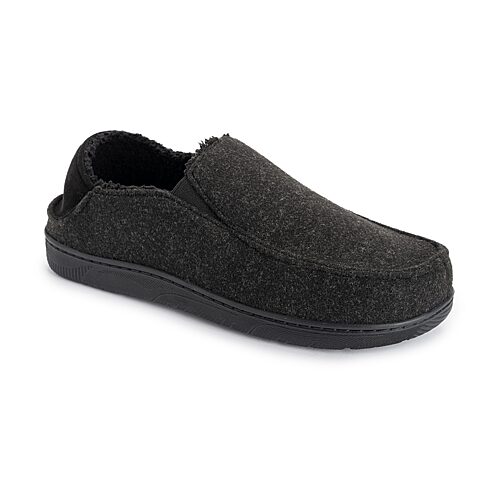 Muk Luks Owen Mens Memory Foam Slip Resistant Slip-on Slippers In Black