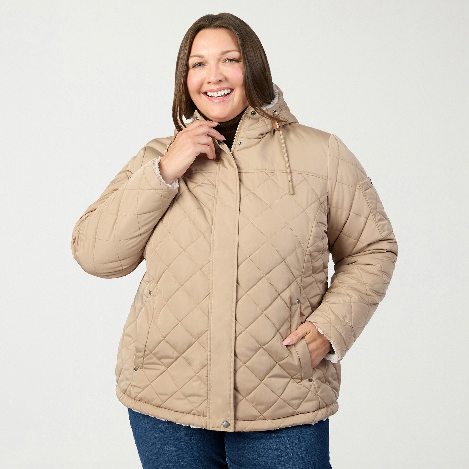 Free Country Womens Reversible Midweight Plus Quilted Jacket