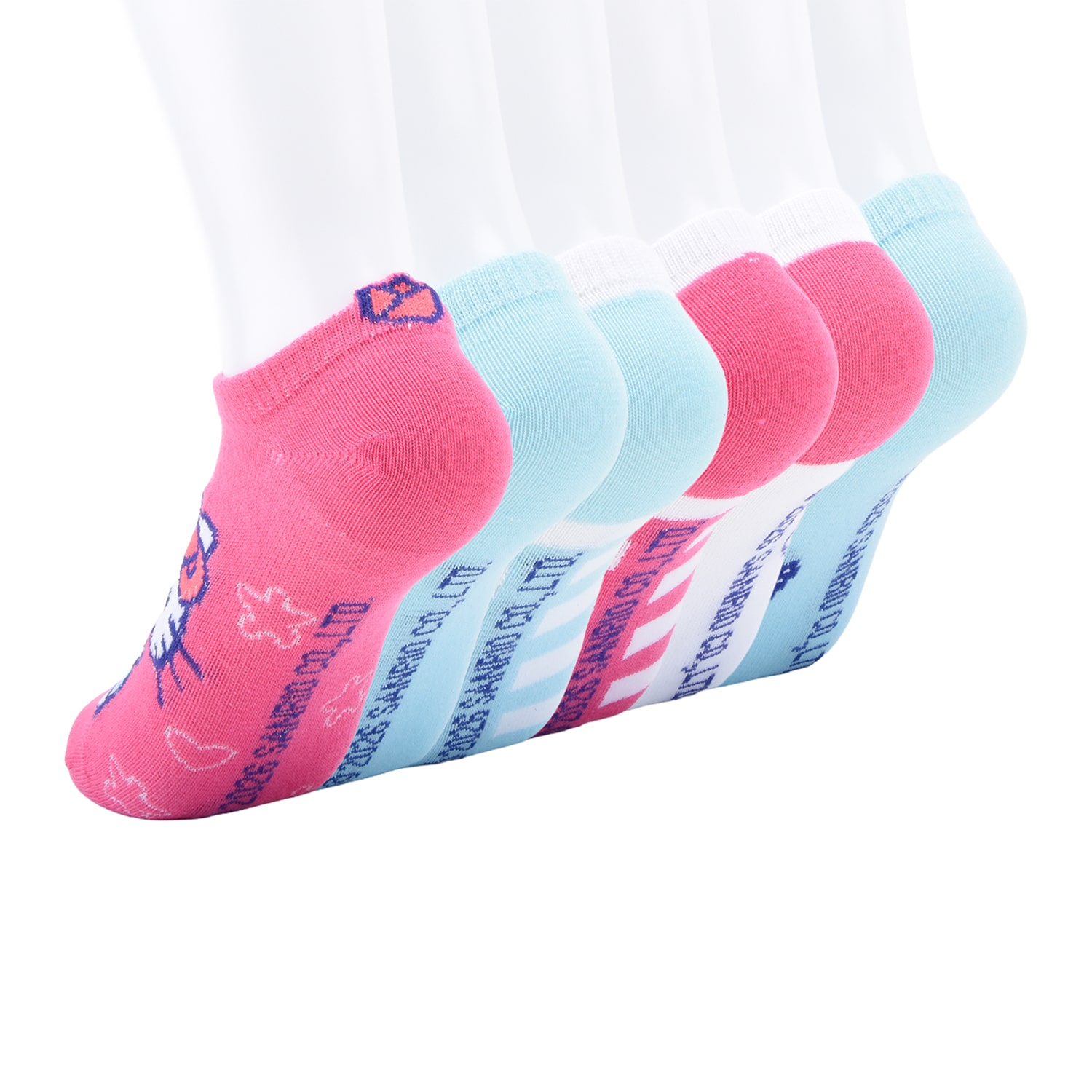 Little & Big Kid Girls 6 Pair Hello Kitty No Show Socks