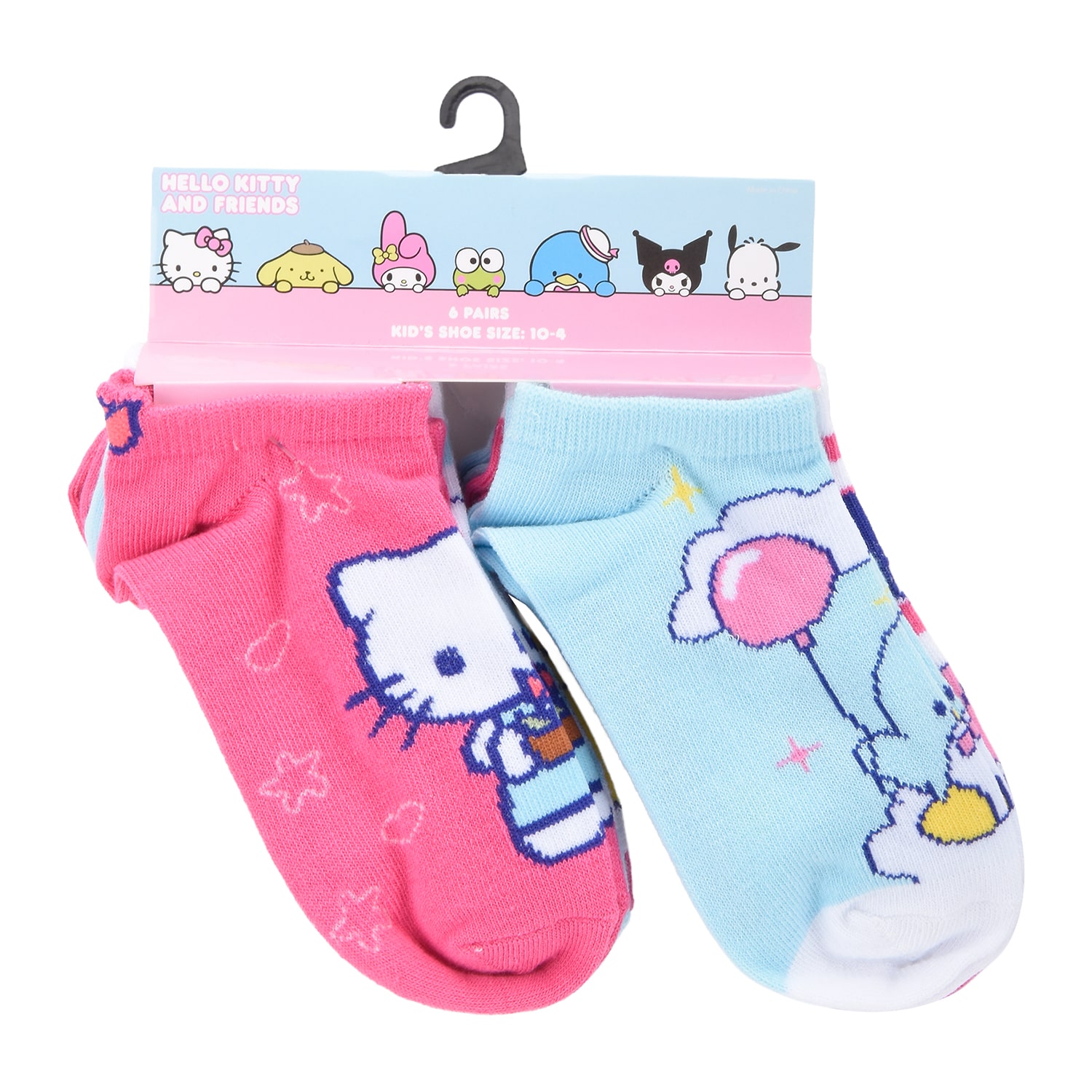 Little & Big Kid Girls 6 Pair Hello Kitty No Show Socks