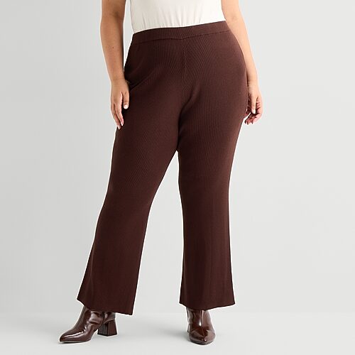 Bold Elements Plus Womens Rib Sweater Pant In Black