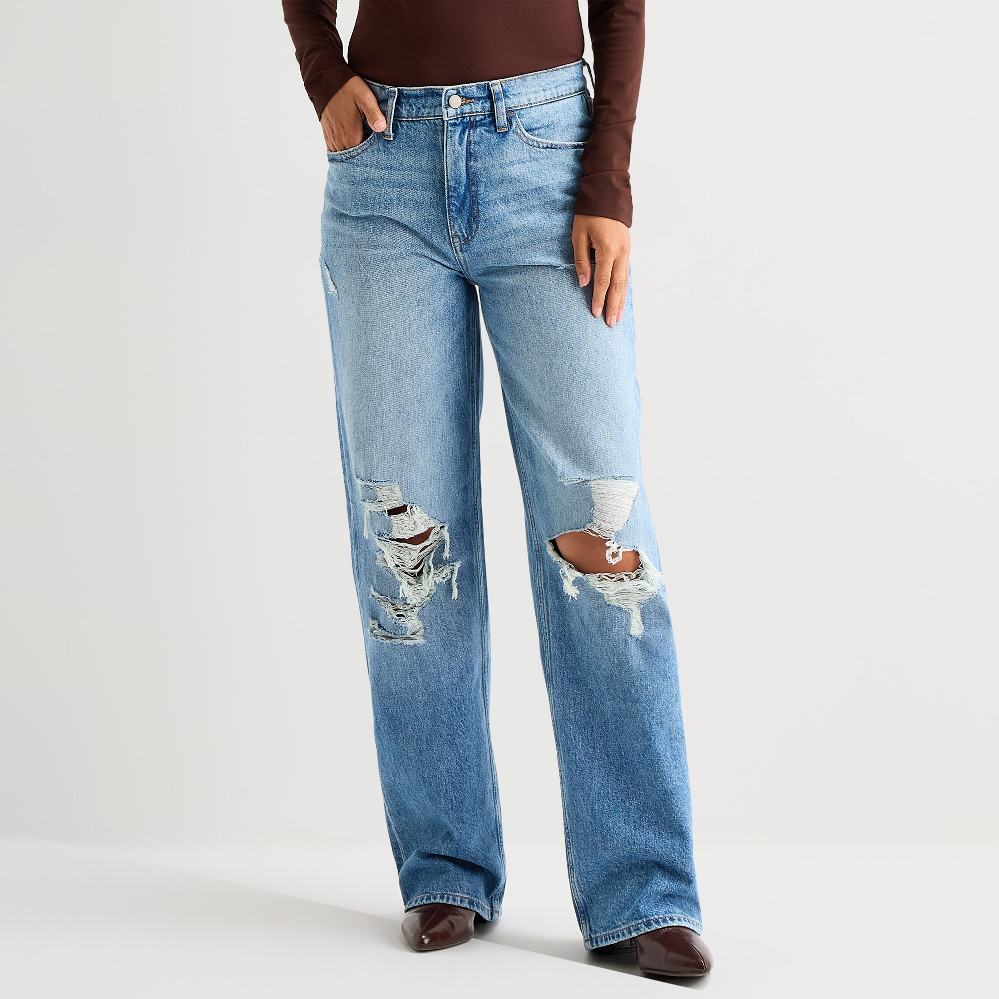 Bold Elements Womens High Rise Straight Leg Jean