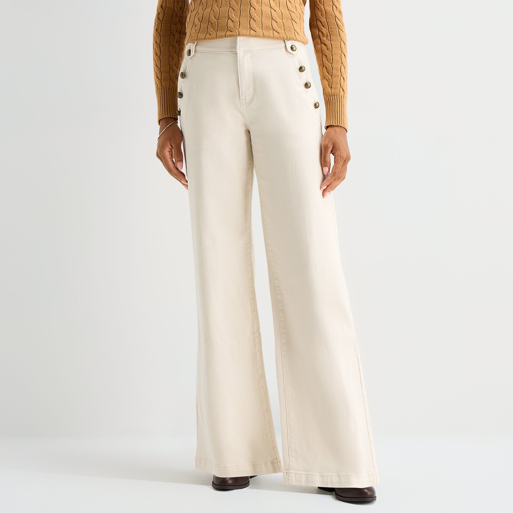 St. John's Bay Womens High Rise Wide Leg Jean