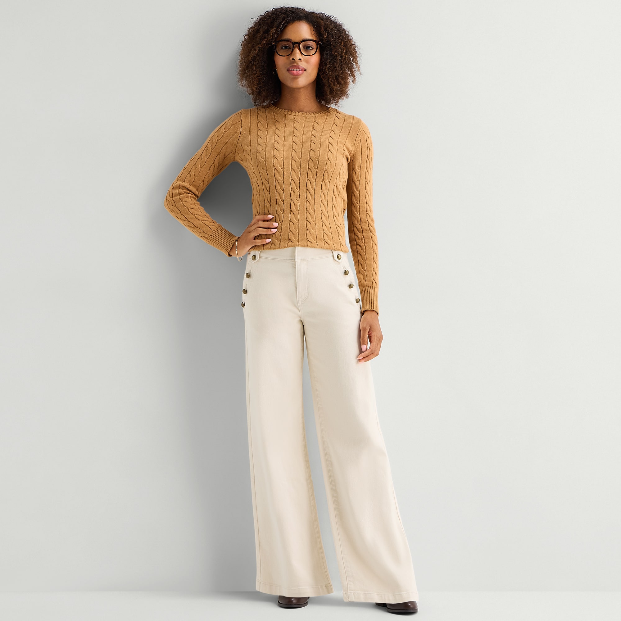 St. John's Bay Womens Tall High Rise Wide Leg Jean