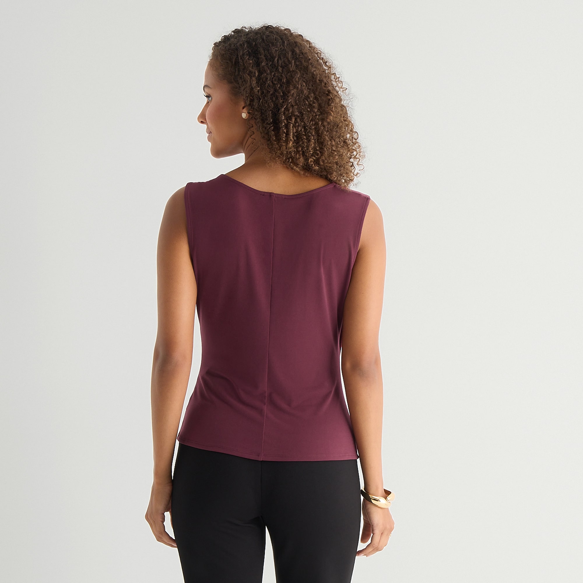 by&by Womens Juniors Cowl Neck Sleeveless Tank Top