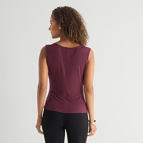by&by Womens Juniors Cowl Neck Sleeveless Tank Top