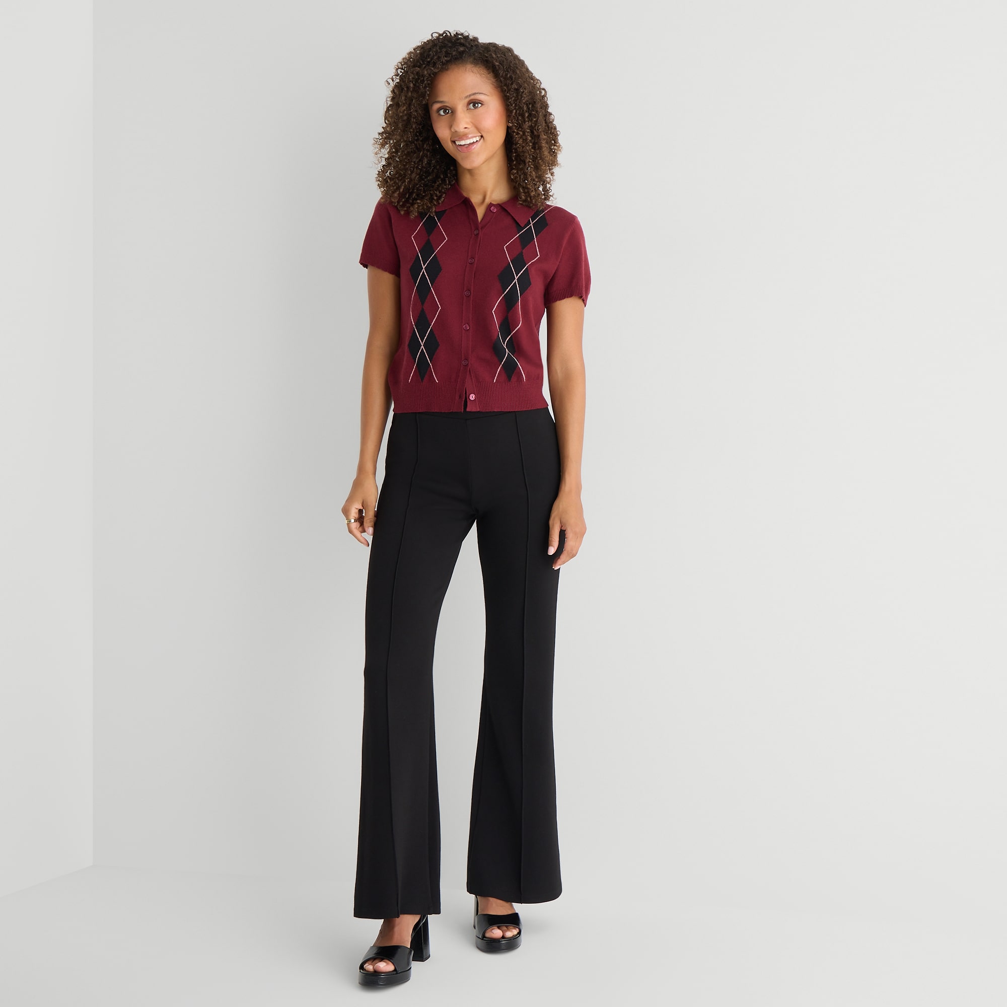 by&by Womens Juniors Bootcut Mid Rise Pull-On Pant