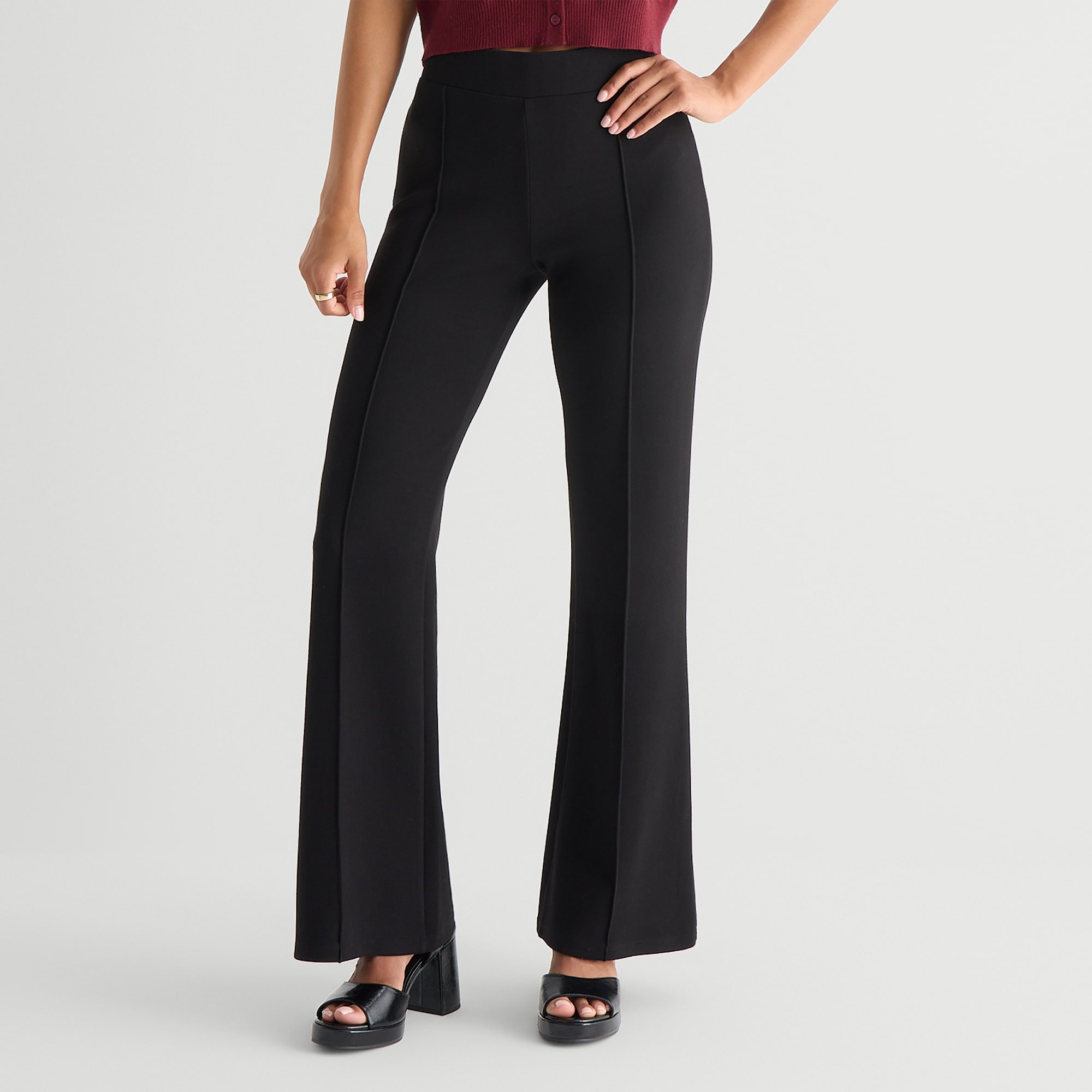 by&by Womens Juniors Bootcut Mid Rise Pull-On Pant