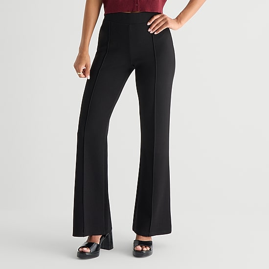 by&by Womens Juniors Bootcut Mid Rise Pull-On Pant