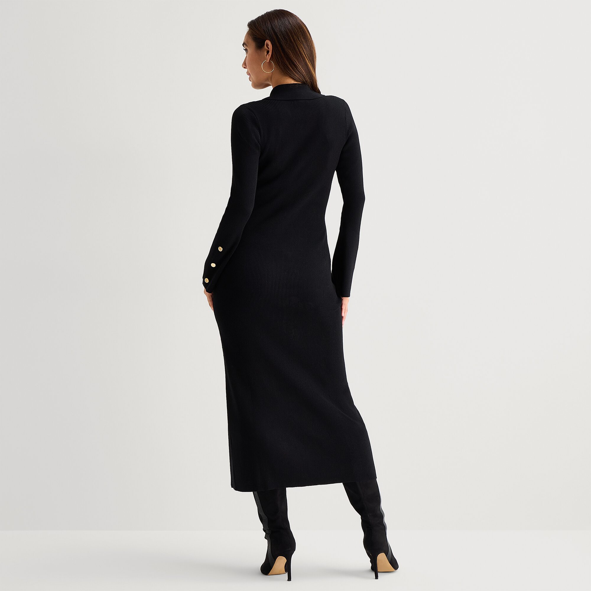 Maia Womens Long Sleeve Midi Sweater Dress