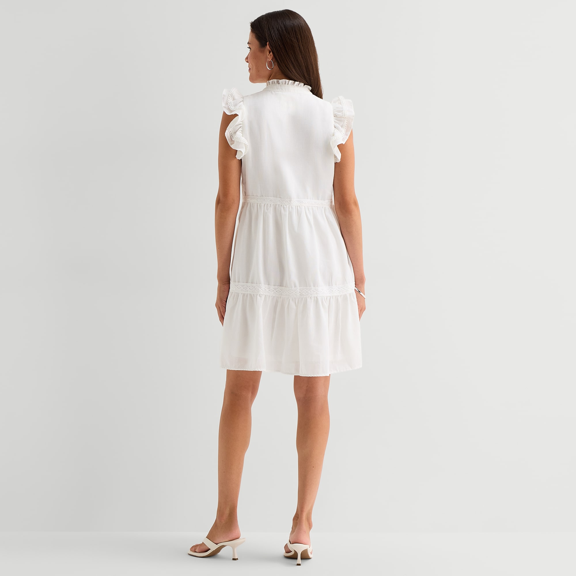 Studio 1 Womens V Neck Short Sleeve Shift Dress