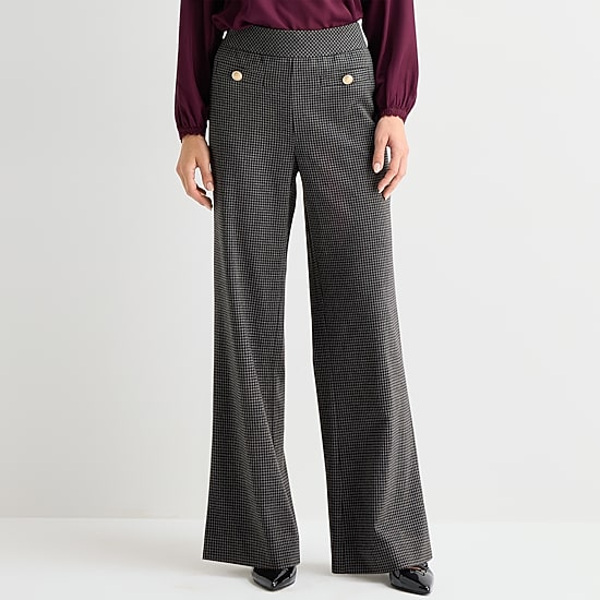 Liz Claiborne Womens Flare Mid Rise Pull-On Pant