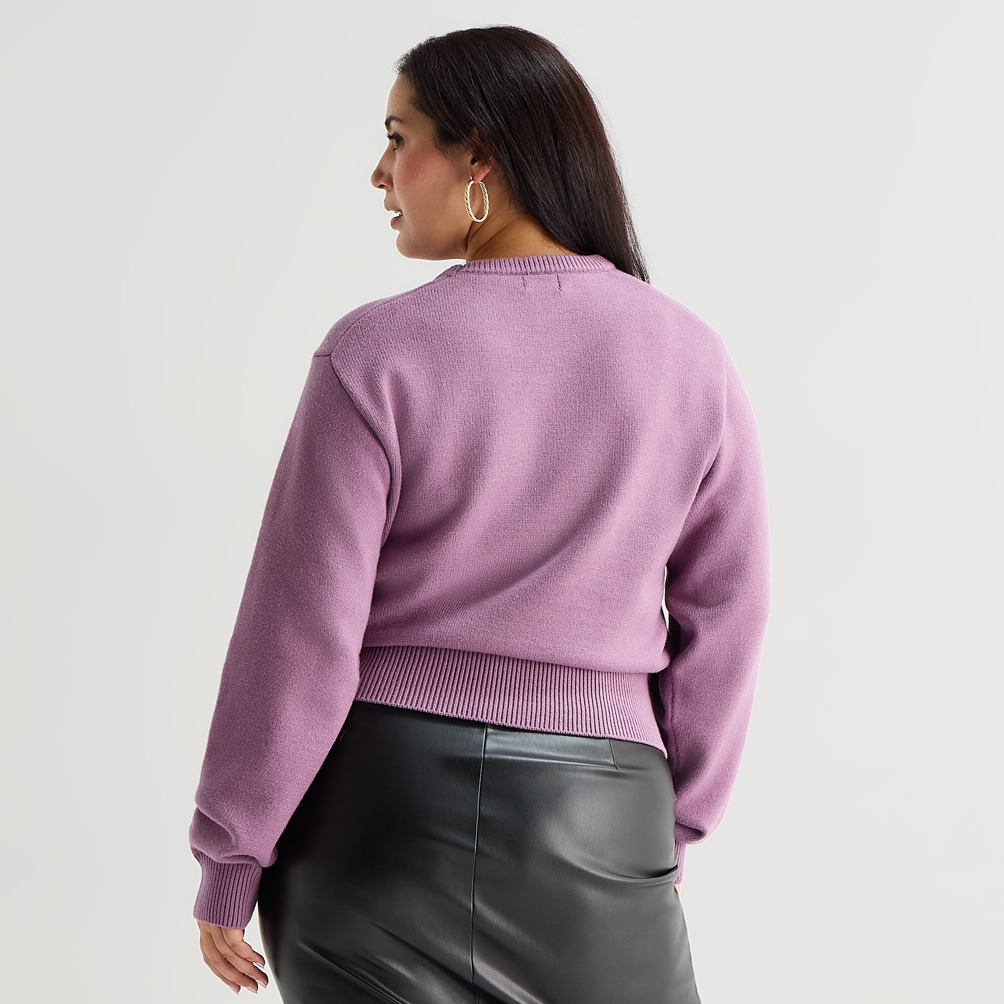 Bold Elements Plus Womens Crew Neck Long Sleeve Pullover Sweater