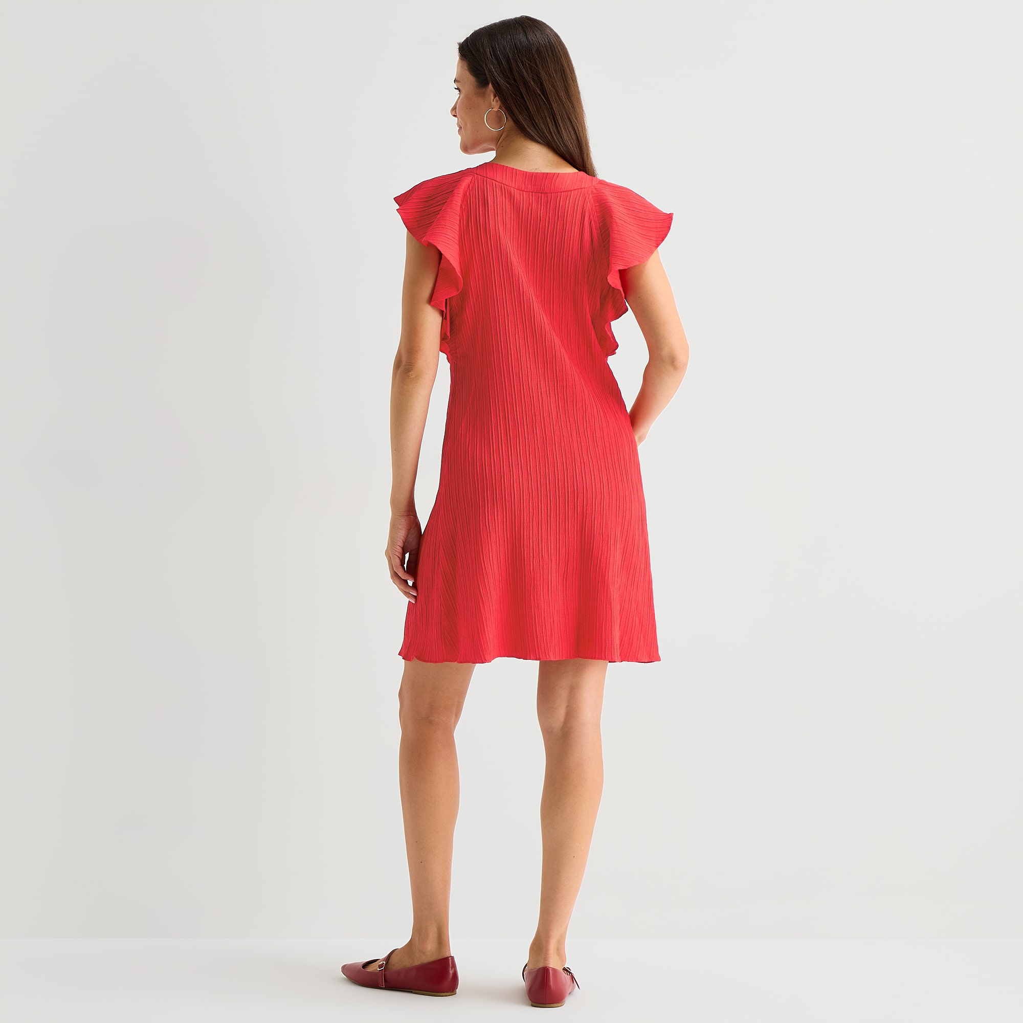 Studio 1 Womens V Neck Short Sleeve Shift Dress