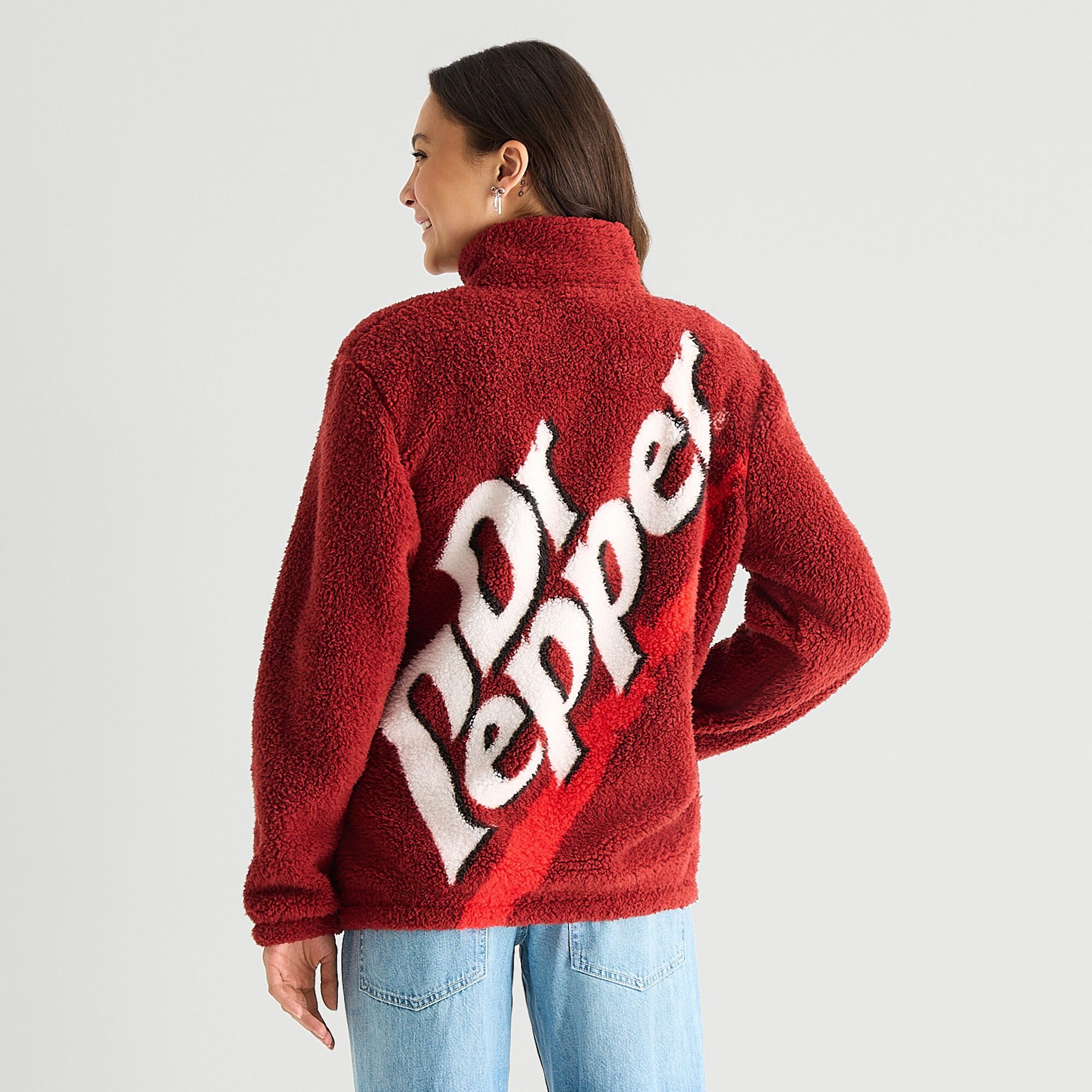Dr Pepper Sherpa Jacket Womens Juniors Heavyweight Teddy