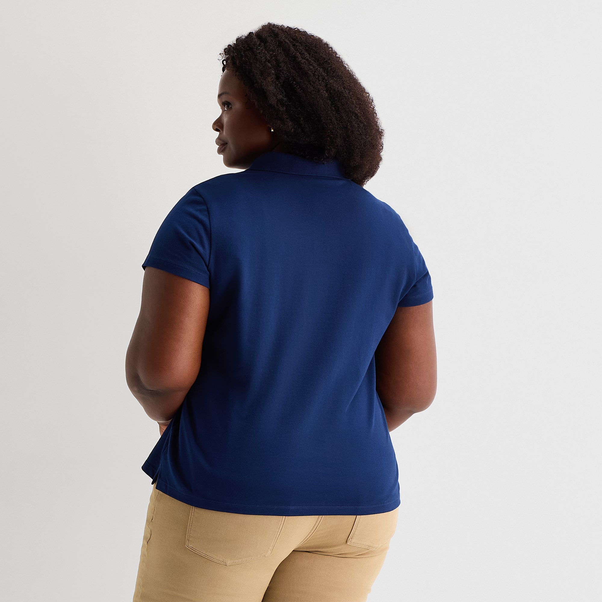 St. John's Bay Womens Plus Short Sleeve Polo Shirt
