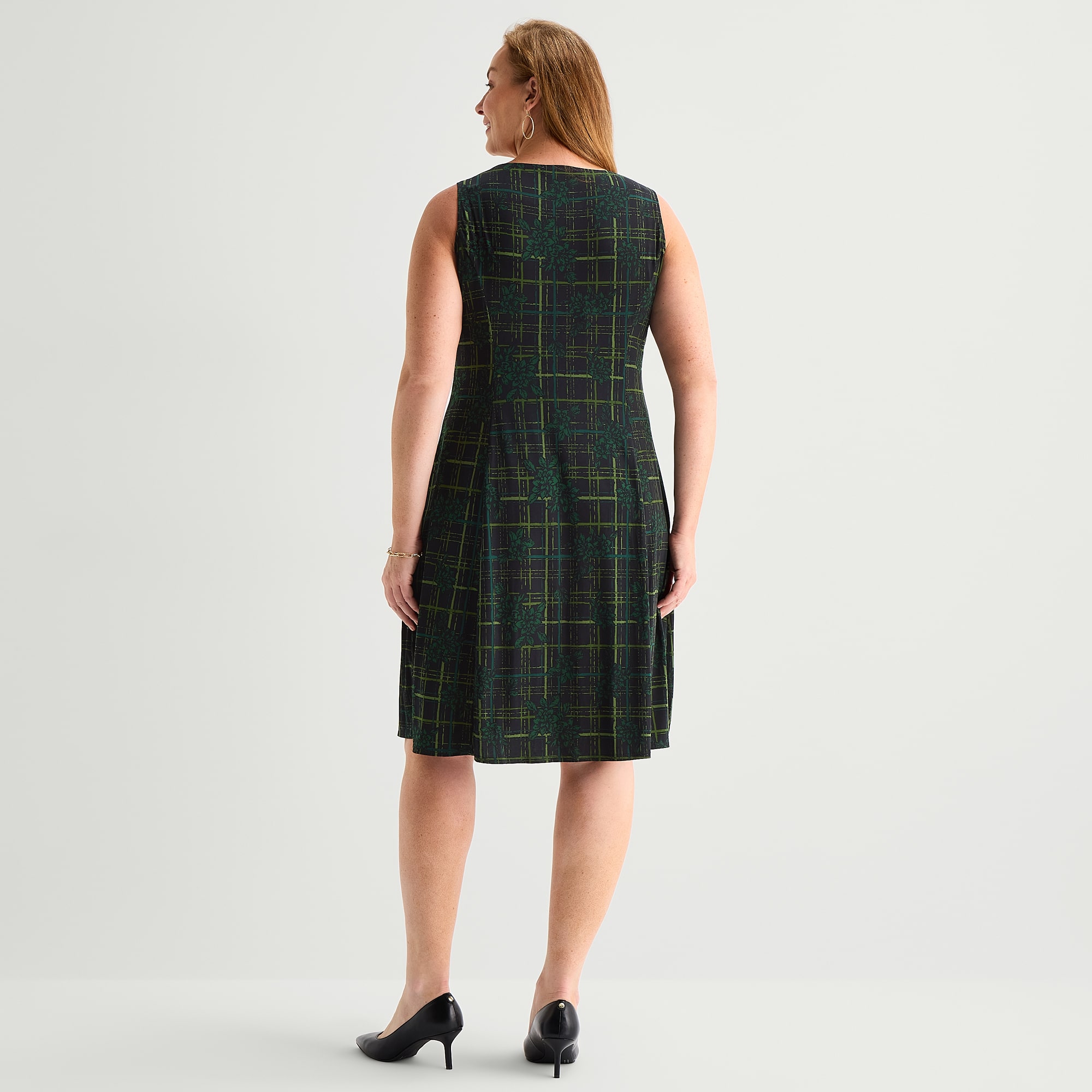 Danny & Nicole Womens Plus Midi Floral Jacket Dress