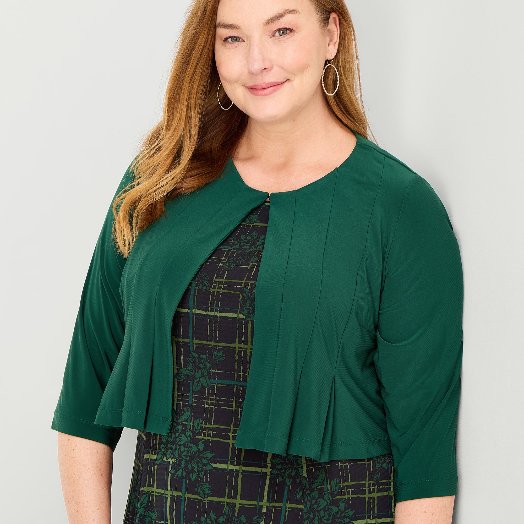 Danny & Nicole Womens Plus Midi Floral Jacket Dress