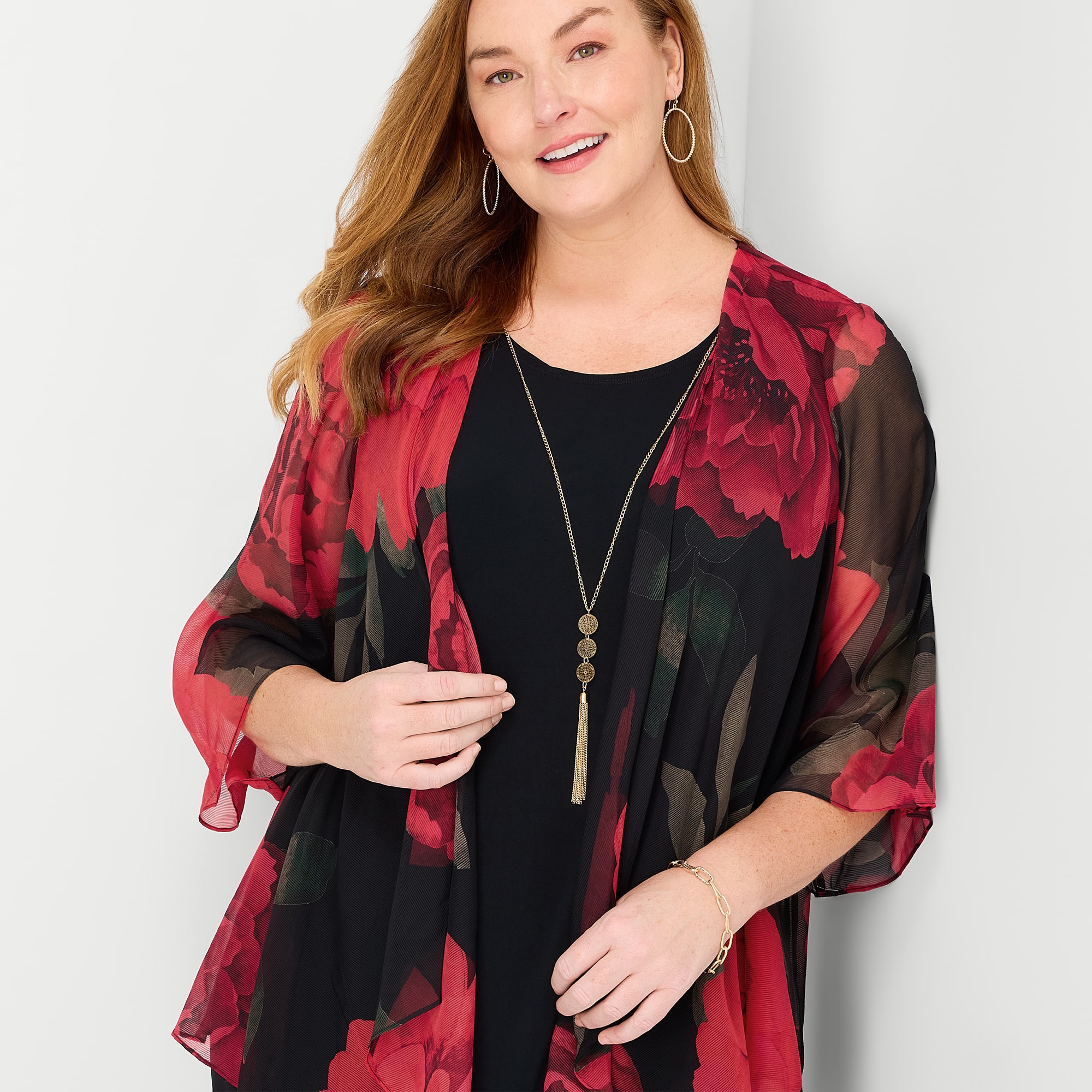 Studio 1 Womens Plus Lace Floral Jacket Dress