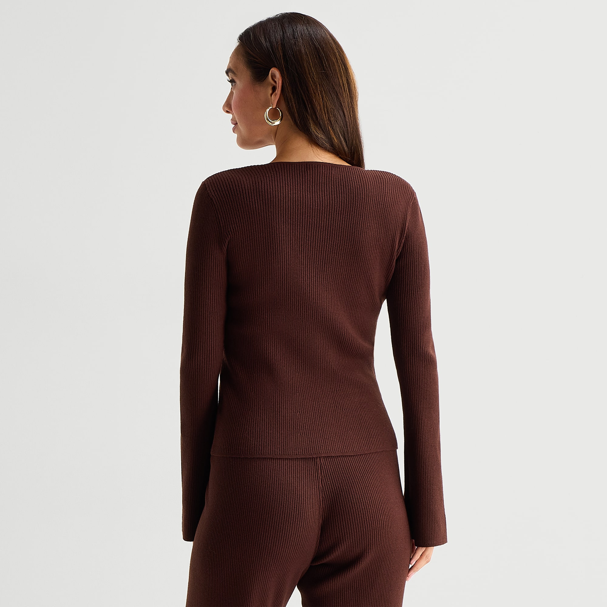Bold Elements Womens V Neck Long Sleeve Pullover Sweater