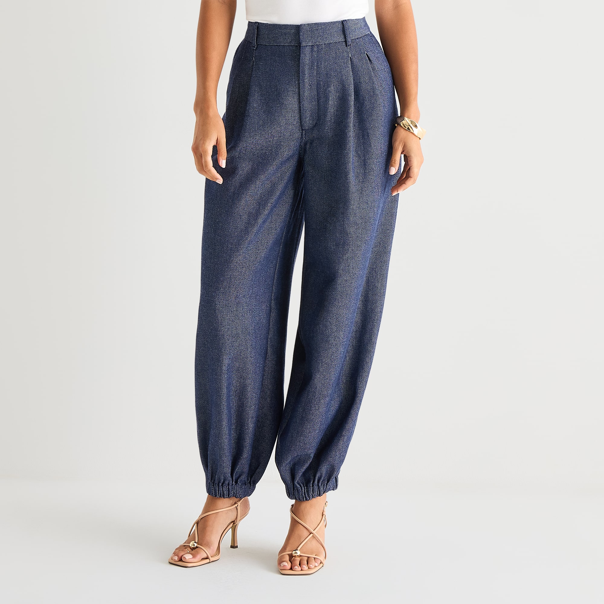 Worthington Womens Tall High Rise Tapered Palazzo Pant