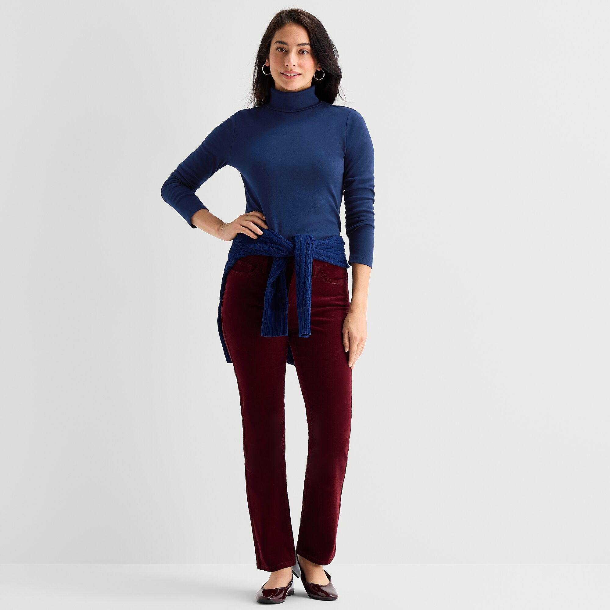St. John's Bay Womens Tall Turtleneck Long Sleeve T-Shirt