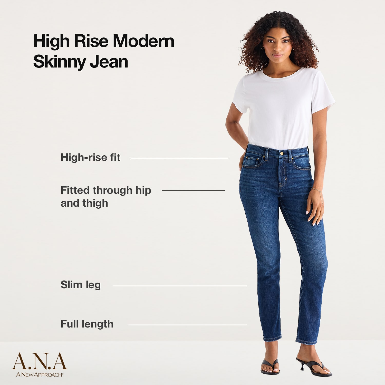 A.N.A Womens High Rise Modern Skinny Jean