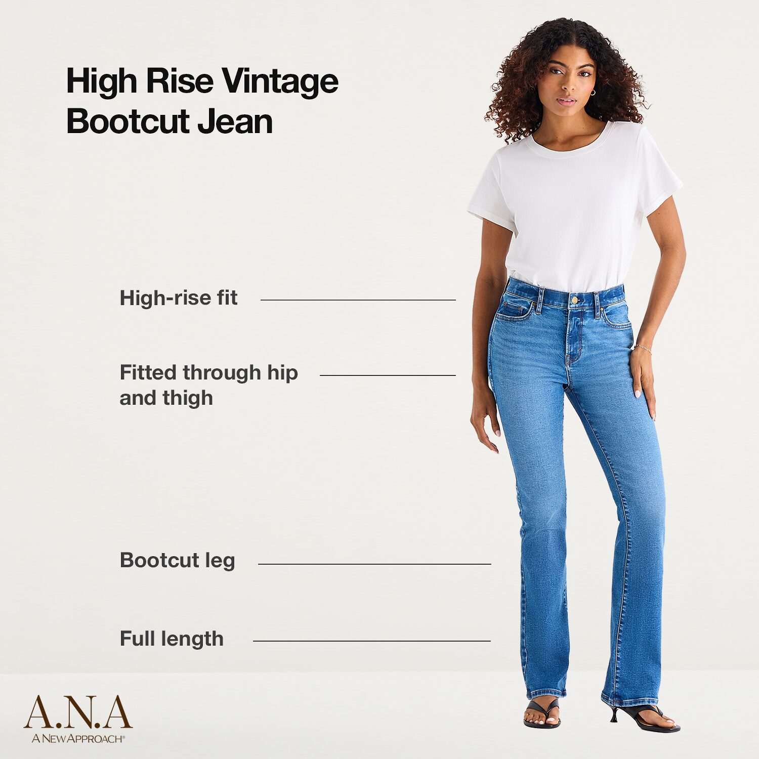 A.N.A Womens High Rise Bootcut Jean