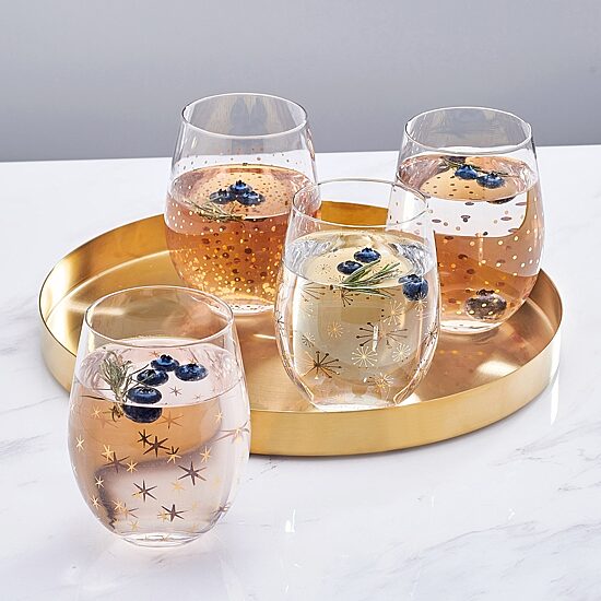 Mikasa Party, Clear 4-pc. Stemless Wine Glass