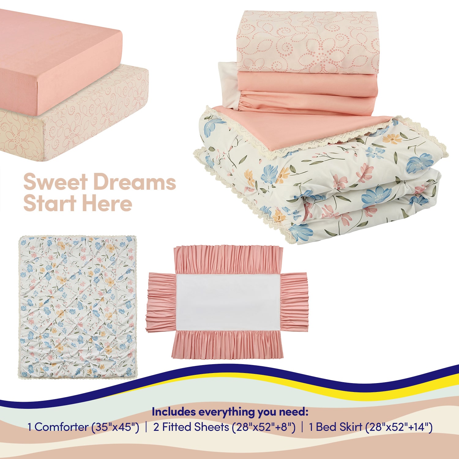 Sweet Home Collection Gardenia Floral 4-pc. Crib Bedding Set