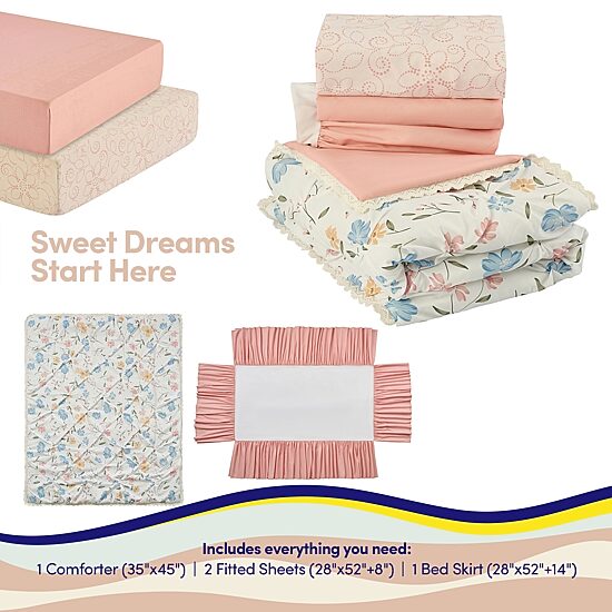 Sweet Home Collection Gardenia Floral 4-pc. Crib Bedding Set